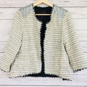 Black and Cream Tweed with Sequin Blazer